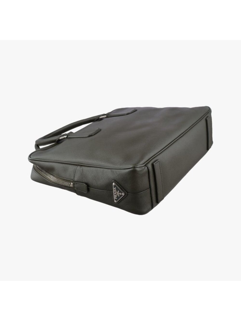 Prada Business Briefcase Green Saffiano Leather 31 - Picture 7 of 15